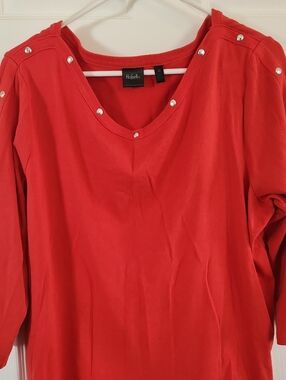 Rafaella 3/4 Sleeve Top with Silver Studs